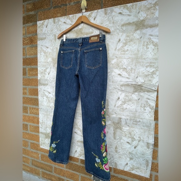 Lawmen Embroidered Bootcut Jeans Sz 7 Floral - Picture 8 of 16